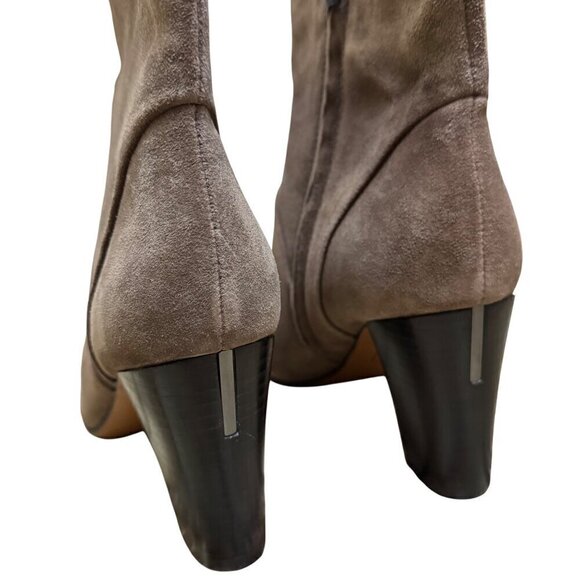 Franco Sarto Vintage Josef Brown Suede Block Heel Ankle Boots NWOT Sz 8.5 - Picture 3 of 6